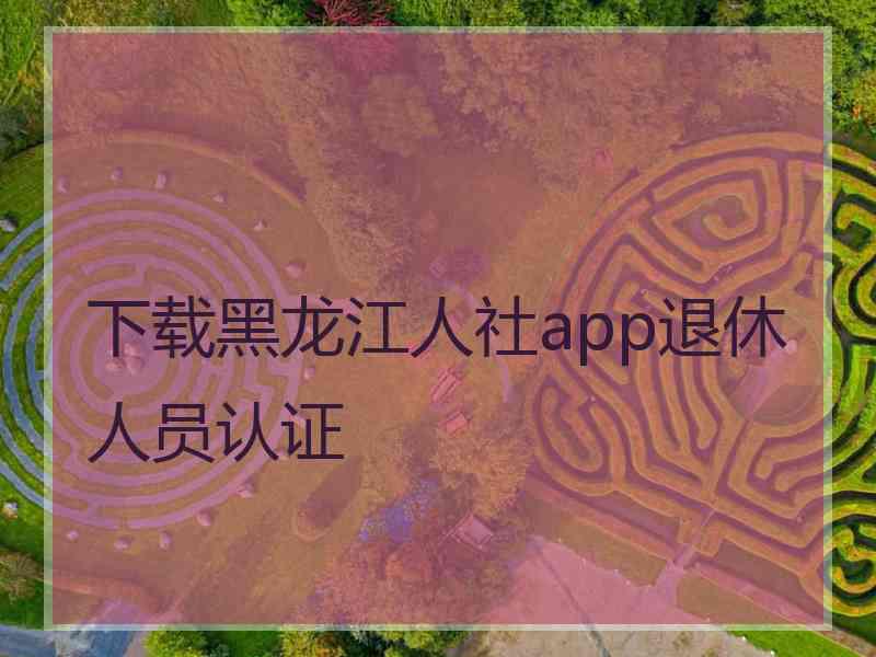 下载黑龙江人社app退休人员认证