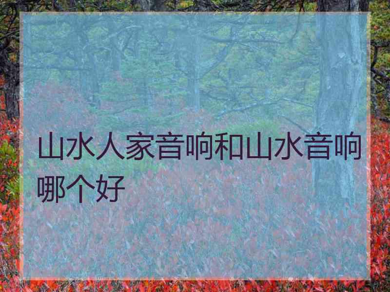 山水人家音响和山水音响哪个好