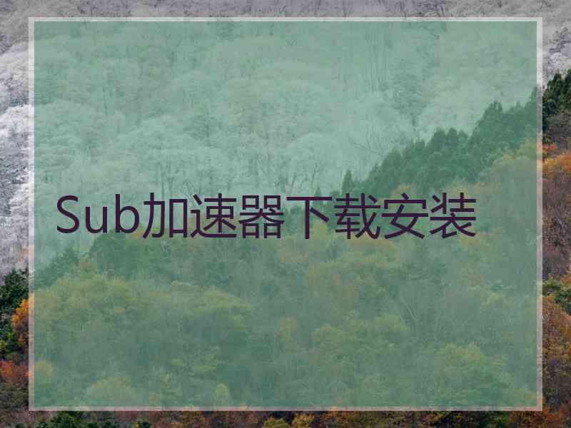 Sub加速器下载安装