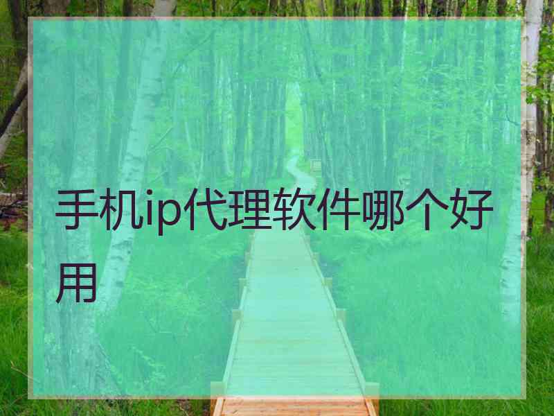 手机ip代理软件哪个好用