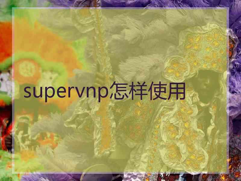 supervnp怎样使用