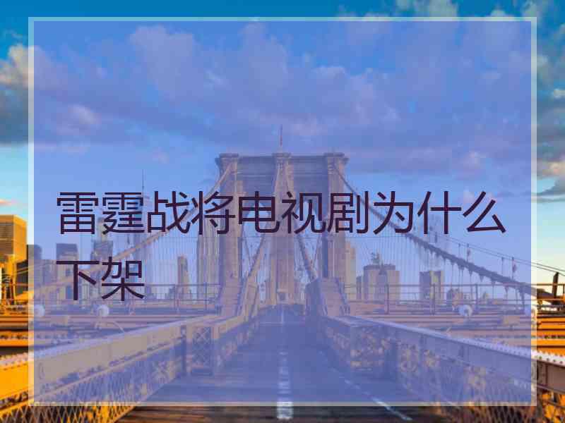 雷霆战将电视剧为什么下架