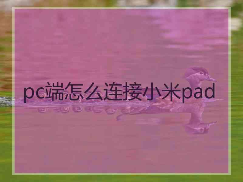 pc端怎么连接小米pad