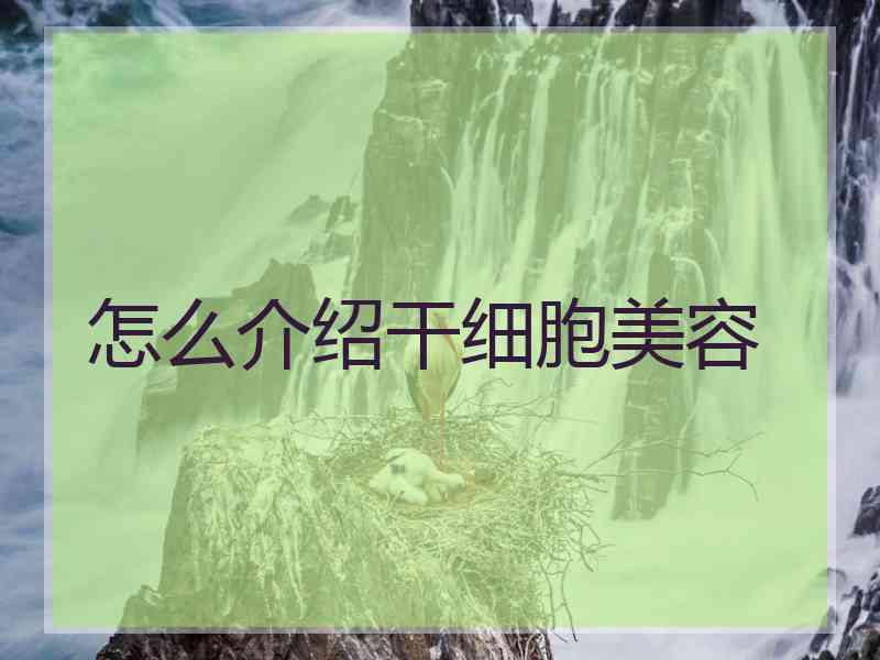 怎么介绍干细胞美容