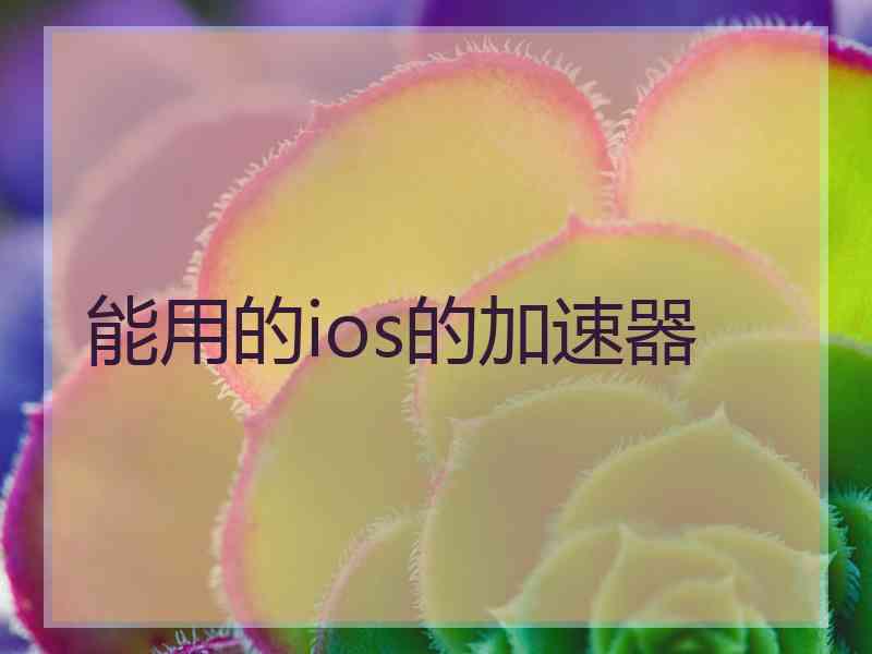 能用的ios的加速器