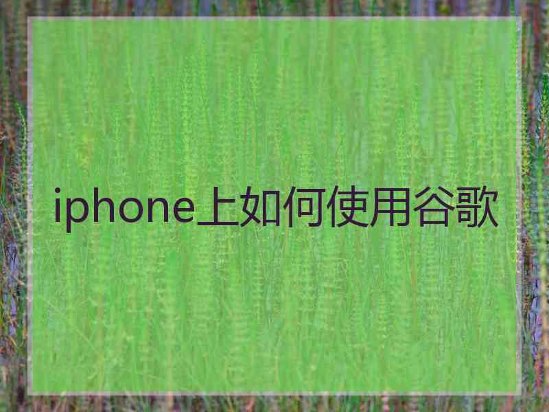 iphone上如何使用谷歌