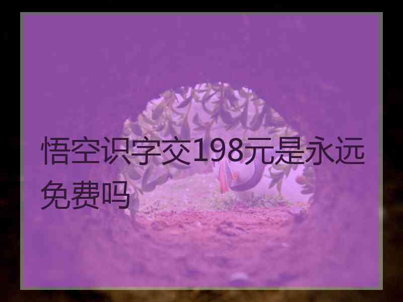 悟空识字交198元是永远免费吗