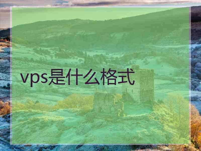 vps是什么格式