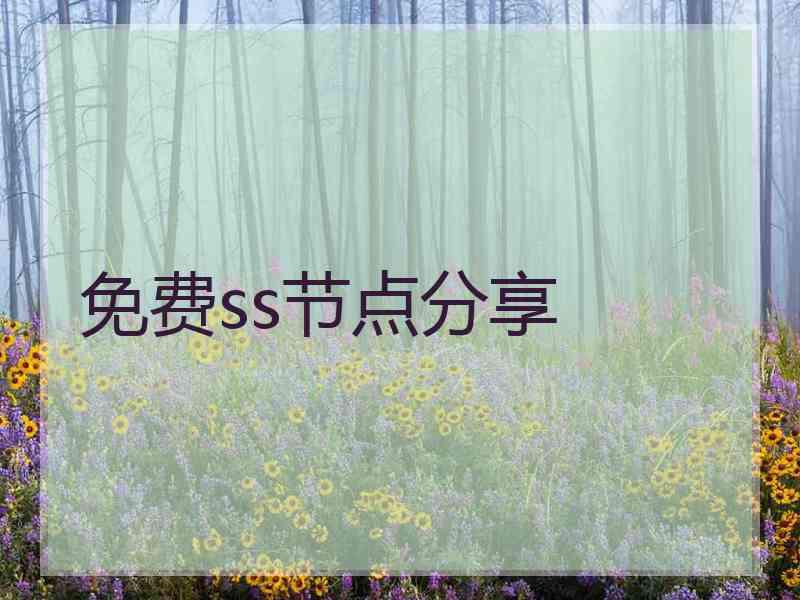 免费ss节点分享