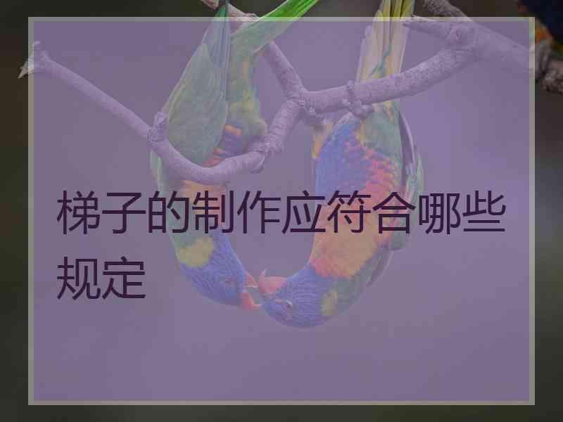 梯子的制作应符合哪些规定