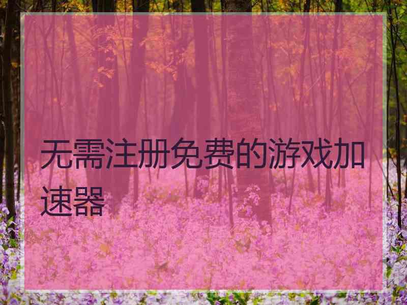 无需注册免费的游戏加速器