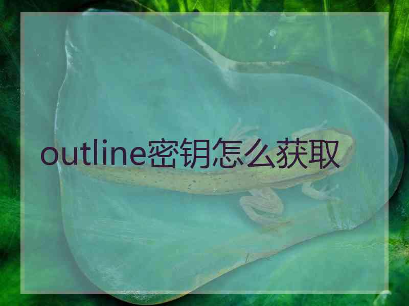 outline密钥怎么获取