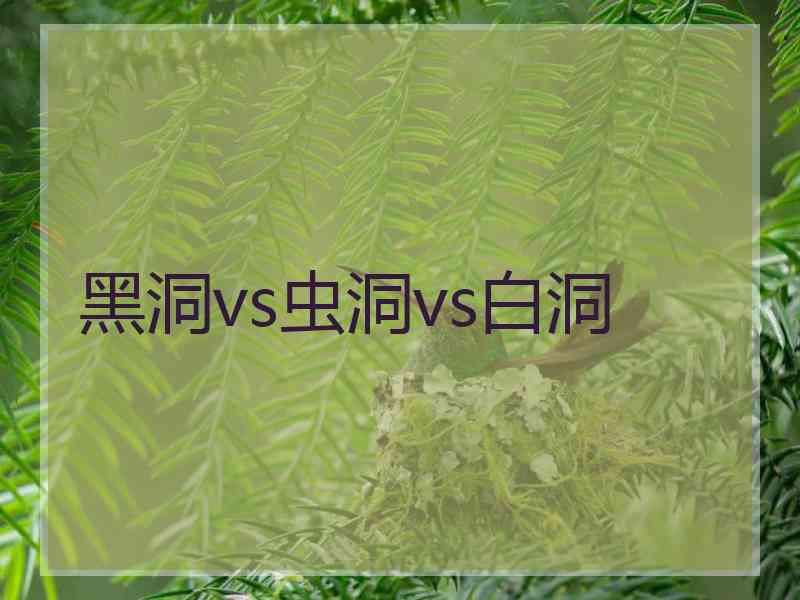 黑洞vs虫洞vs白洞