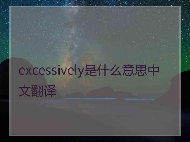 excessively是什么意思中文翻译