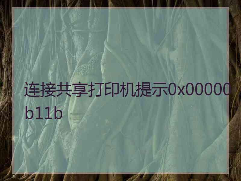 连接共享打印机提示0x00000b11b