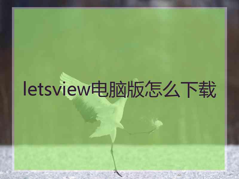 letsview电脑版怎么下载