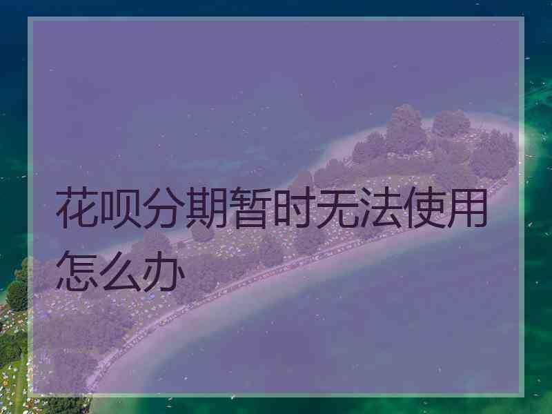 花呗分期暂时无法使用怎么办